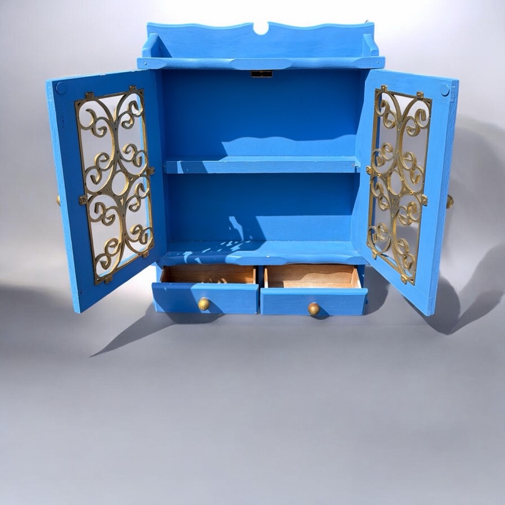 Stunning Blue Cabinet with Gold Accents FIRM - Picture 2 of 4